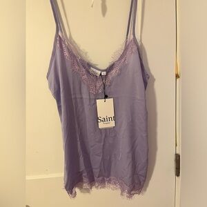NWT SAINT TROPEZ VIOLET SATIN CAMI